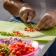 fine dice cutting board